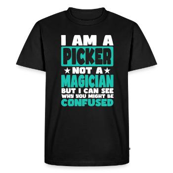Picker - Men's Premium Organic T-Shirt - black - Front - Nico (187cm)