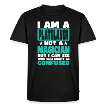 Poseur de plaques - T-shirt Premium bio Homme - noir - Devant - Nico (187cm)