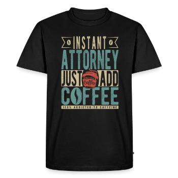 Avocat instantané Il suffit d’ajouter du café - T-shirt Premium bio Homme - noir - Devant - Nico (187cm)