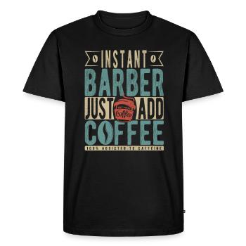 instantané Il suffit d’ajouter du café - T-shirt Premium bio Homme - noir - Devant - Nico (187cm)