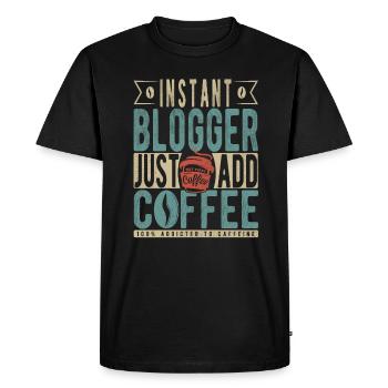 Instant Blogger Il suffit d’ajouter du café - T-shirt Premium bio Homme - noir - Devant - Nico (187cm)