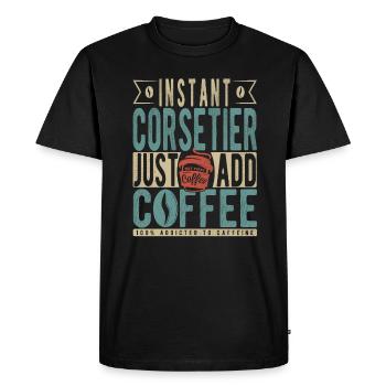 Instant Corsetier Il suffit d’ajouter du café - T-shirt Premium bio Homme - noir - Devant - Nico (187cm)