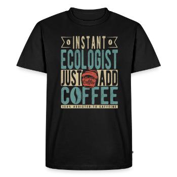 Écologiste instantané Il suffit d’ajouter du café - T-shirt Premium bio Homme - noir - Devant - Nico (187cm)