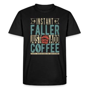 Instant Faller Just Add Coffee - Men's Premium Organic T-Shirt - black - Front - Nico (187cm)