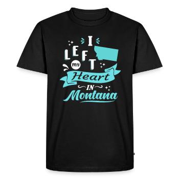 Montana Souvenir Love - Men's Premium Organic T-Shirt - black - Front - Nico (187cm)