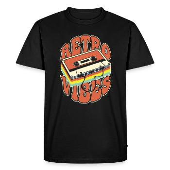Retro Vibes Cassette Nostalgie - T-shirt Premium bio Homme - noir - Devant - Nico (187cm)
