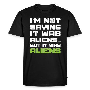 Théoricien de l’ancien astronaute Croyant extraterrestre - T-shirt Premium bio Homme - noir - Devant - Nico (187cm)