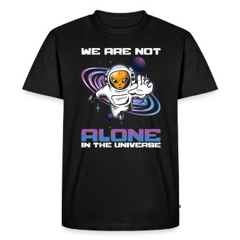 Nous ne sommes pas seuls astronaute théoricien croyant extraterrestre - T-shirt Premium bio Homme - noir - Devant - Nico (187cm)