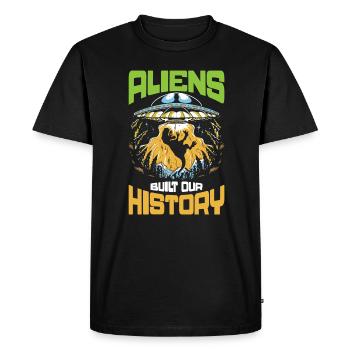 Théoricien de l’ancien astronaute Alien Ufo Croyant - T-shirt Premium bio Homme - noir - Devant - Nico (187cm)