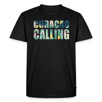 Curaçao appelle les vibrations tropicales - T-shirt Premium bio Homme - noir - Devant - Nico (187cm)