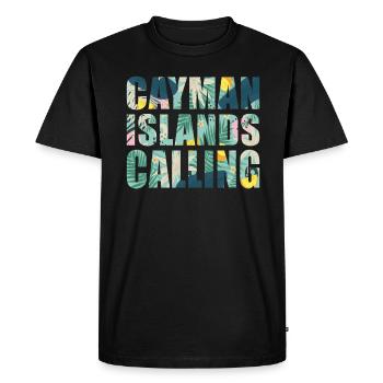 Vacances souvenirs aux îles Caïmans - T-shirt Premium bio Homme - noir - Devant - Nico (187cm)