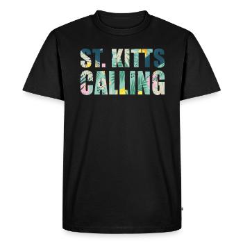 Saint-Kitts appelant Tropical Vibes Souvenir - T-shirt Premium bio Homme - noir - Devant - Nico (187cm)