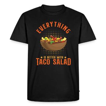 Tout est meilleur avec la salade de tacos - T-shirt Premium bio Homme - noir - Devant - Nico (187cm)