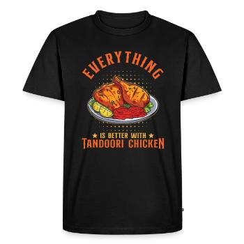 Tout est meilleur avec le poulet tandoori - T-shirt Premium bio Homme - noir - Devant - Nico (187cm)