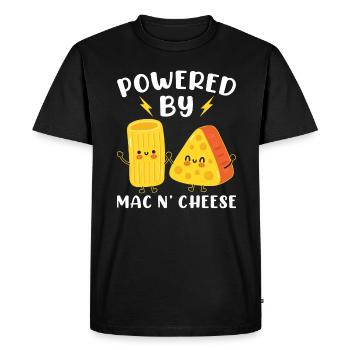 Powered By Mac N' Cheese - Men's Premium Organic T-Shirt - black - Front - Nico (187cm)