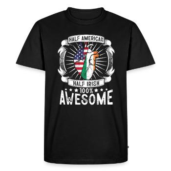 Ireland USA Flag - Half American Half Irish - Men's Premium Organic T-Shirt - black - Front - Nico (187cm)