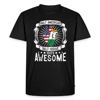 India USA Flag - Half American Half Indian - Men's Premium Organic T-Shirt - black - Front - Nico (187cm)