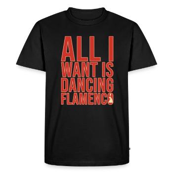 Tout ce que je veux, c’est danser le flamenco - T-shirt Premium bio Homme - noir - Devant - Nico (187cm)