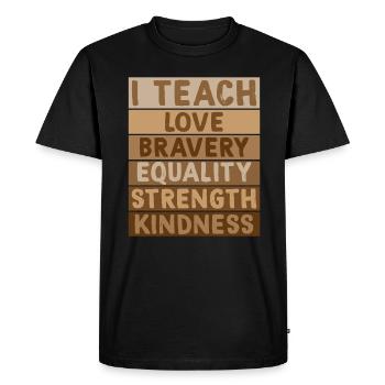 Enseignante ou enseignant du Mois de l’histoire des Noirs - T-shirt Premium bio Homme - noir - Devant - Nico (187cm)