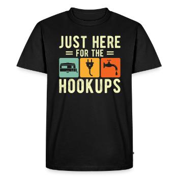 Seulement là pour les liaisons Camping - T-shirt Premium bio Homme - noir - Devant - Nico (187cm)
