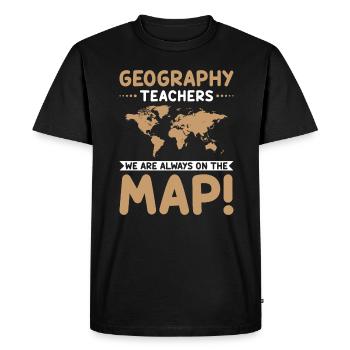 Professeur de géographie idée carte carte du monde géographie - T-shirt Premium bio Homme - noir - Devant - Nico (187cm)