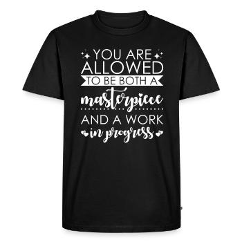 Positive, Saying, Positivity, Self-Confidence - Men's Premium Organic T-Shirt - black - Front - Nico (187cm)