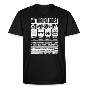 Anthropologue Sarcasme drôle cadeau anthropologue - T-shirt Premium bio Homme - noir - Devant - Nico (187cm)