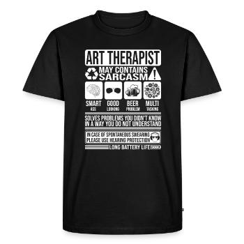 Art thérapeute sarcasme drôle cadeau Art thérapeute - T-shirt Premium bio Homme - noir - Devant - Nico (187cm)