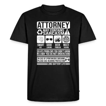 Avocat Sarcasme drôle Cadeau Avocat - T-shirt Premium bio Homme - noir - Devant - Nico (187cm)