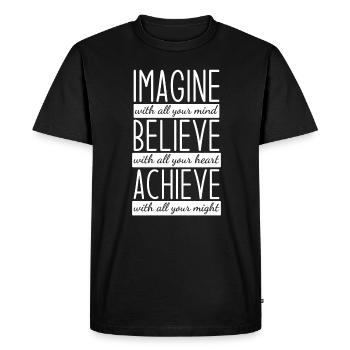 Imagine Faith Achieves Motivation - Men's Premium Organic T-Shirt - black - Front - Nico (187cm)