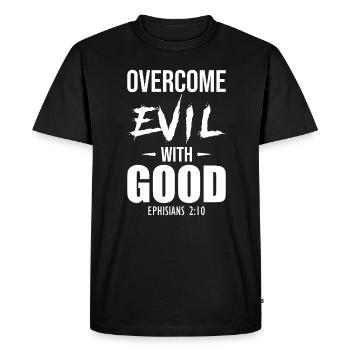 Overcome Evil With Good Ephesians 2:10 - Men's Premium Organic T-Shirt - black - Front - Nico (187cm)