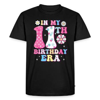 Bienvenue à l’ère de votre 11e anniversaire - T-shirt Premium bio Homme - noir - Devant - Nico (187cm)