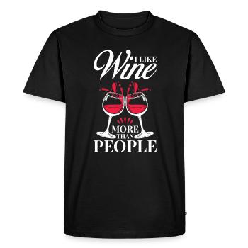 Motif de déclaration d’amateur de vin - T-shirt Premium bio Homme - noir - Devant - Nico (187cm)