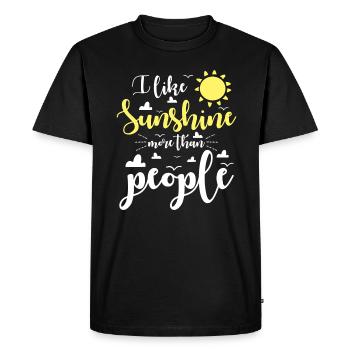 J’aime le soleil plus que les gens - T-shirt Premium bio Homme - noir - Devant - Nico (187cm)