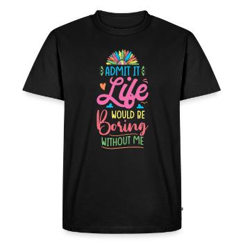 Joie de vivre Un message coloré - T-shirt Premium bio Homme - noir - Devant - Nico (187cm)