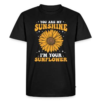 Tu es mon rayon de soleil Tournesol - T-shirt Premium bio Homme - noir - Devant - Nico (187cm)