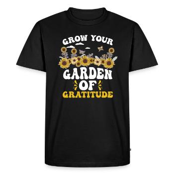 Grow Your Garden of Gratitude - Men's Premium Organic T-Shirt - black - Front - Nico (187cm)