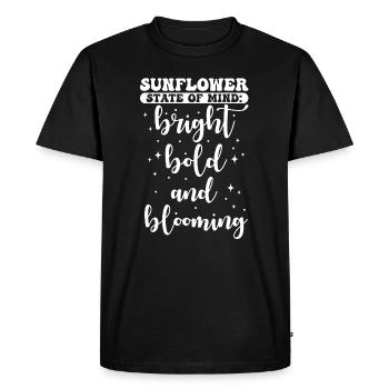 Sunflower State Of Mind Attitude To Life - Men's Premium Organic T-Shirt - black - Front - Nico (187cm)