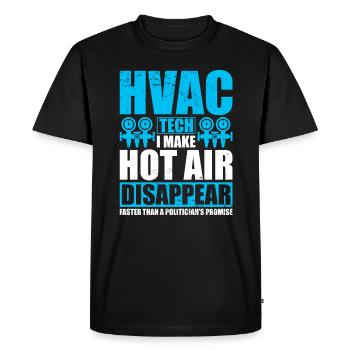 Technicien CVC je fais disparaître l’air chaud - T-shirt Premium bio Homme - noir - Devant - Nico (187cm)