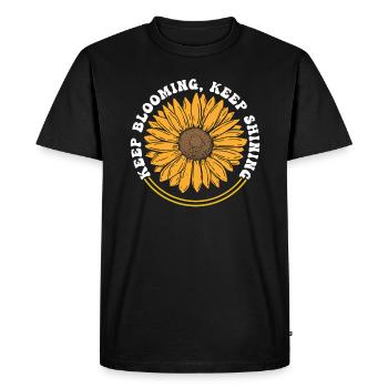 Continuez à fleurir Continuez à briller Tournesol - T-shirt Premium bio Homme - noir - Devant - Nico (187cm)