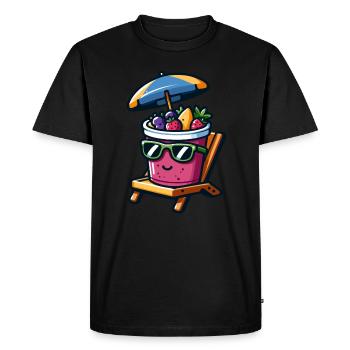 Sunny Smoothie Bowl Relaxation - Men's Premium Organic T-Shirt - black - Front - Nico (187cm)