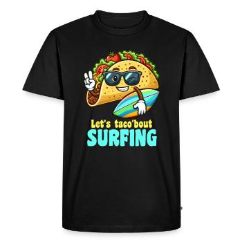 Laisse Taco Bout Surfing Funny - T-shirt Premium bio Homme - noir - Devant - Nico (187cm)