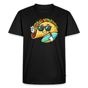 Taco de surf avec lunettes de soleil - T-shirt Premium bio Homme - noir - Devant - Nico (187cm)