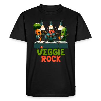 Veggie Rocks Music Band Carrot Buddies - Men's Premium Organic T-Shirt - black - Front - Nico (187cm)