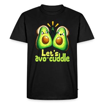 Faisons des câlins avo motif mignon - T-shirt Premium bio Homme - noir - Devant - Nico (187cm)