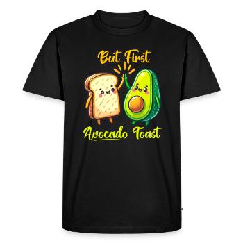 But First Avocado Toast Friends - Men's Premium Organic T-Shirt - black - Front - Nico (187cm)