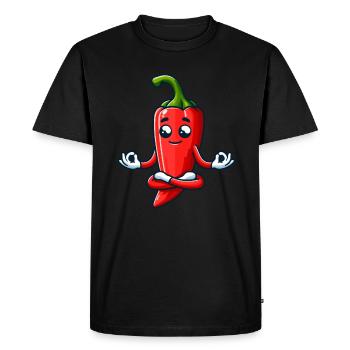 Caractère décontracté de poivron rouge - T-shirt Premium bio Homme - noir - Devant - Nico (187cm)