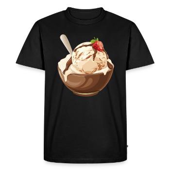 Crème glacée à la vanille avec délice de sauce au chocolat - T-shirt Premium bio Homme - noir - Devant - Nico (187cm)