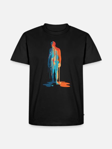 Farbexplosion Moderne Silhouette - Männer Premium Bio T-Shirt - Schwarz