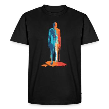 Colorful Human Abstract Silhouette - Men's Premium Organic T-Shirt - black - Front - Nico (187cm)